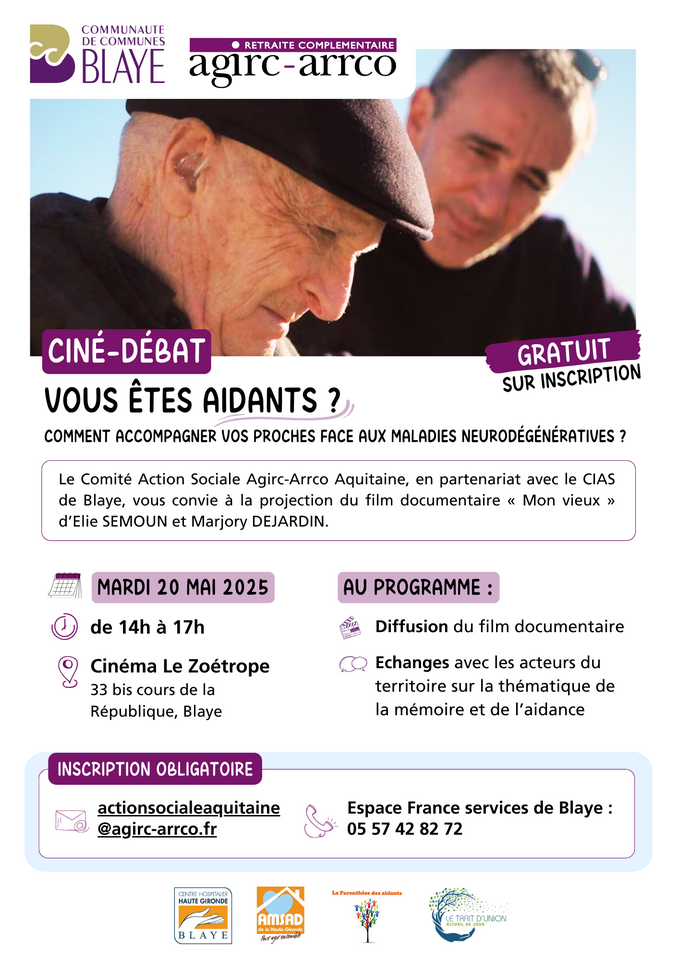 Affiche ciné débat maladies neurodégénératives